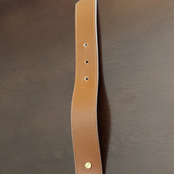 LAUREN Ralph Lauren Brown Faux Leather Belt with Goldtone Ring Detail Size 4 - Picture 14 of 15
